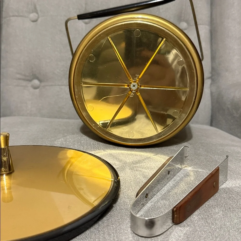 11” X 9” gold & black MCM ice bucket - West Bend